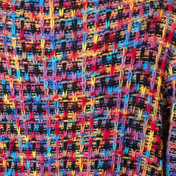 Papillon knit Cardigan Rainbow check Multicolour Speckles.  Woman's Size Medium - Picture 6 of 17